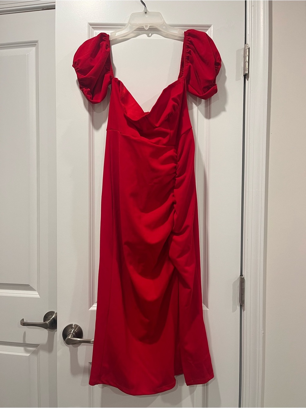 SHEIN Red Midi Dress with Side Slit